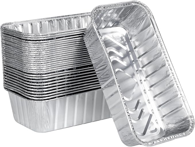 2lb Aluminum Loaf Baking Pans,Heavy Duty Foil Baking Container | Aluminum Foil Pans for Baking Holiday Treats Food Storage, Takeout,Homemade or Commercial- 8.5 x 4.5 x 2.5 (30 Pack)