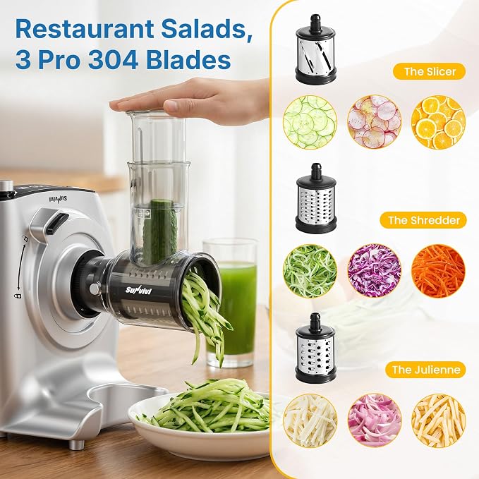 Electric Dough Mixer, Stand Mixer with Meat Grinder, Juicer | 4-in-1 Multifunctional Stand Mixer with Salad Maker 5.3QT Dough Mixer with Fermentation and Stainless Steel Bowl home Kitchen