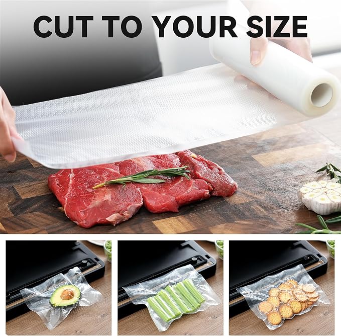 Wevac Vacuum Sealer Bags 11x16 2 rolls, for Food Saver, Suction Channel | Sous Vide, Freezer safe, BPA Free, Commercial Grade, Heavy Duty Vacuum Seal Bag Fit All Vacuum Machine, Meal Prep, Meat, Fish