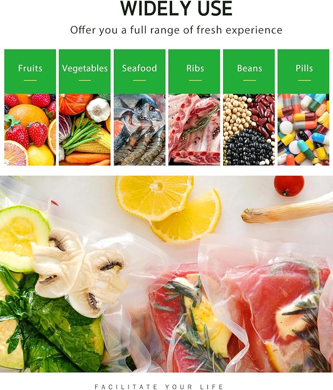 Syntus 2 Rolls 11" x 20' Vacuum Sealer Bags, BPA Free for Food Storage | 4mil Thick, Custom Length, Keep Food Fresh Longer, Freezer Microwave Sous Vide Cooking, Works with Most Vacuum Sealers