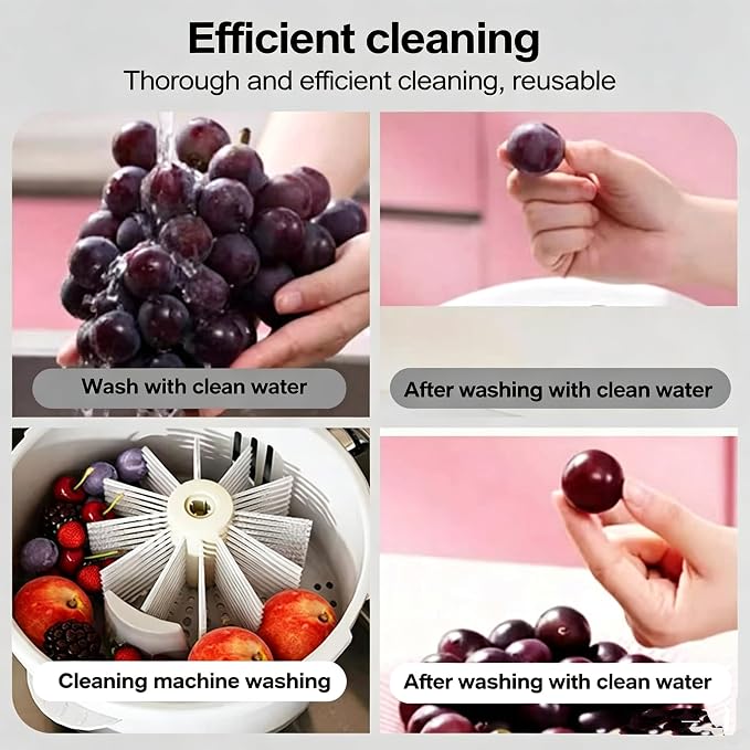 Salad Spinner and Produce Washer, Multifunctional Vegetable Dryer, Electric Lettuce Spinner with Non-Slip Base, Fruit and Veggie Cleaner for Kitchen Prep (QJXZQ-blue-01)