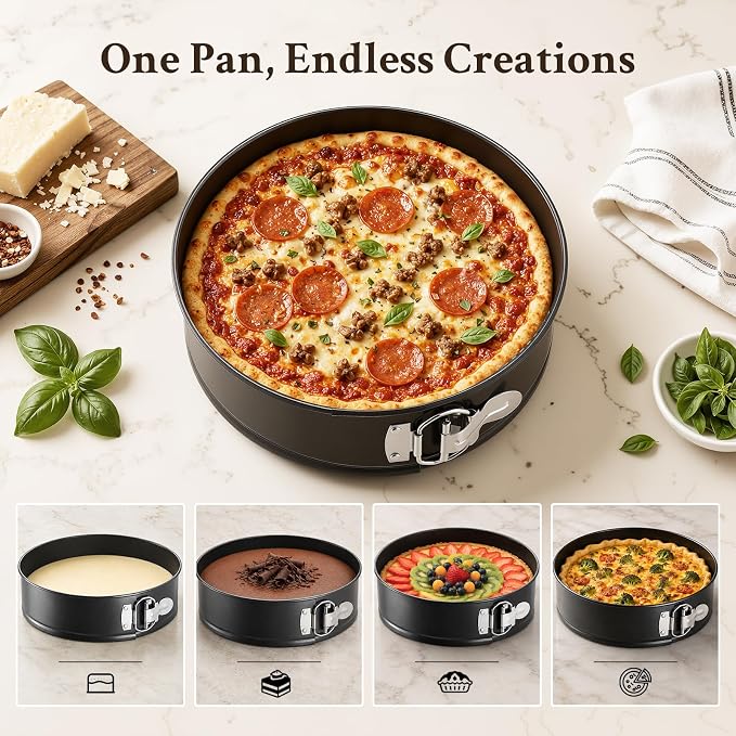 7 Inch Nonstick Springform Cheesecake Pan with Removable Bottom | Round Cheese Cake Pans for Baking, Spring Form Pan for Cheesecake, Easy Release Baking Mold, Carbon Steel