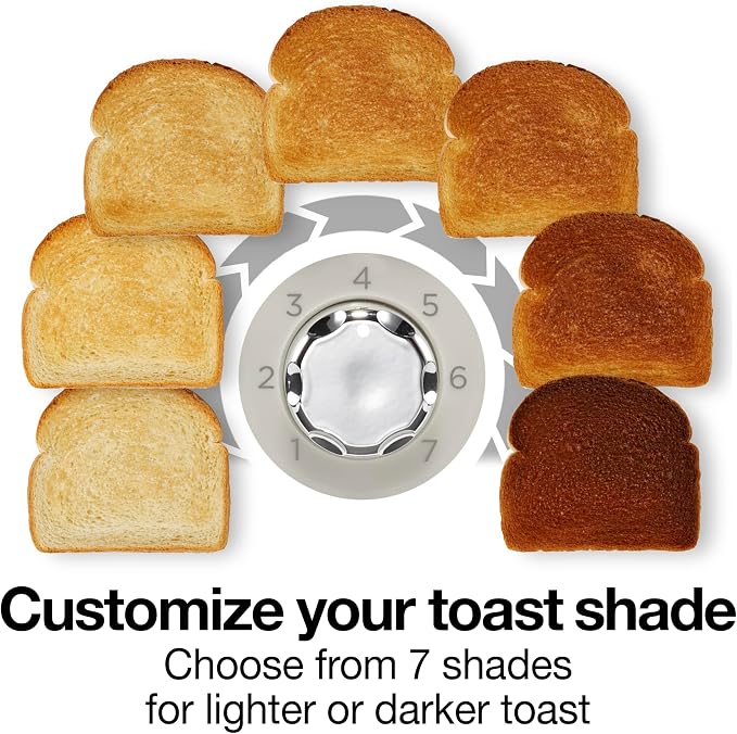 Proctor Silex 2 Slice Toaster With Bagel, Defrost & Cancel Buttons | Browning Control With 7 Shades | Auto Shutoff | Wide Slots | Toast Boost | Slide-Out Crumb Tray | Oat White | 22660