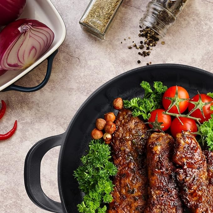 Vinchef 13in Nonstick Grill Pan with Lid | Dishwasher Safe, Oven Safe