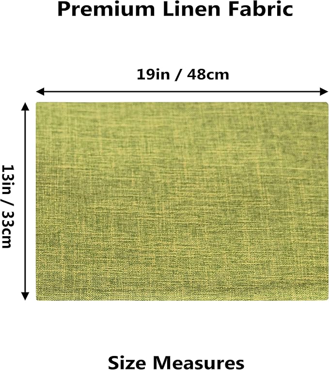 Home Brilliant Green Placemats Set of 8 Washable Place Mats Linen Placemats Heat Resistant Table Mats for Wooden Table Indoor Outdoor Summer Decor, Lime Green