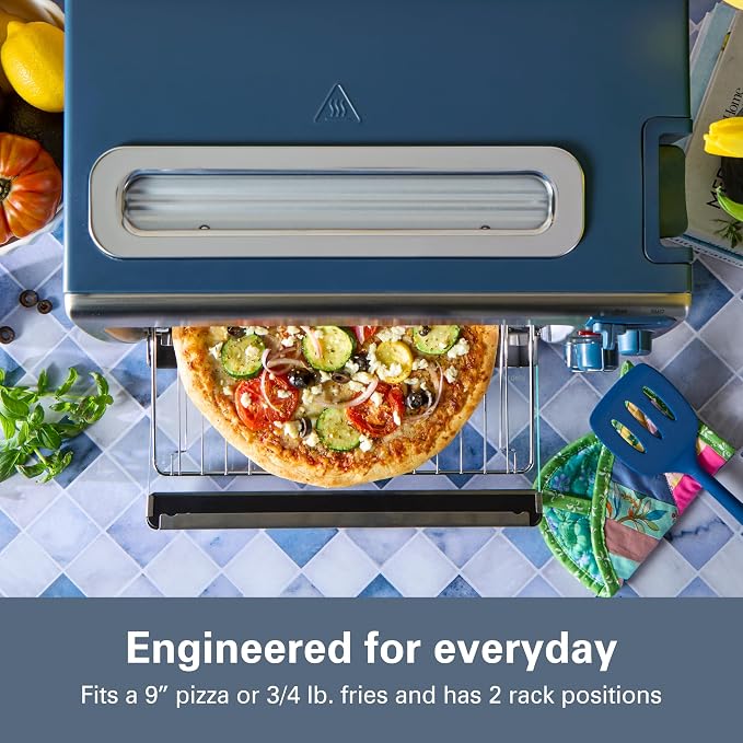 Hamilton Beach 2-in-1 Countertop Toaster Oven and Long Slot 2 Slice Toaster | Bake, Broil Toast | 2 Rack Positions | 60 Minute Timer | Automatic Shut Off | Shade Selector | Kitchen Makeover Blue | 31158J