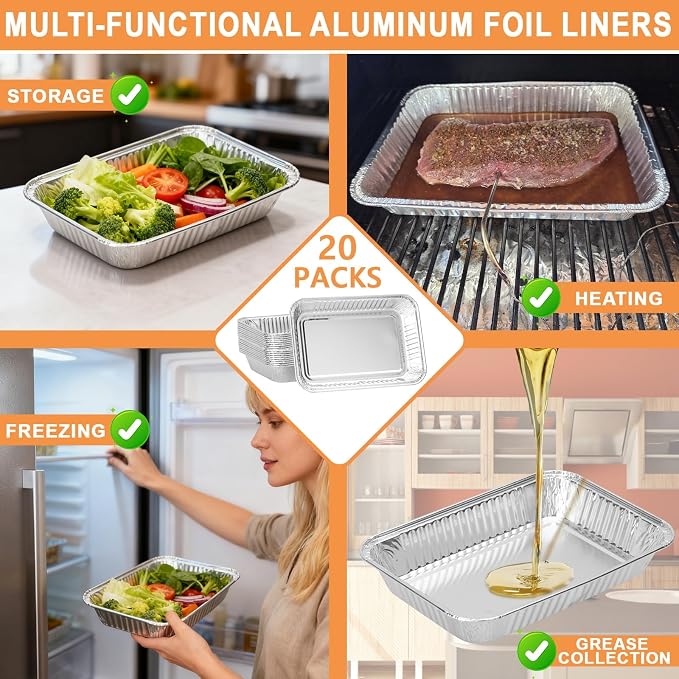 Grill Replacement Parts for Weber GS4 Spirit II Catch Pan Spirit II 200 & 300 SER Spirit 2 Grill Parts for Weber Traveler, Pulse 2000 Weber Grill Grease Tray 67047 &Aluminum Grill Drip Pan Liners 6415