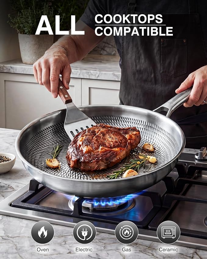 Titanium Cookware Set, 8-Piece Pots and Pans Set, Non-Stick with Lid, PFAS/PFOA/PTFE-Free, Dishwasher & Oven Safe, Compatible with Gas & Induction Cooktops