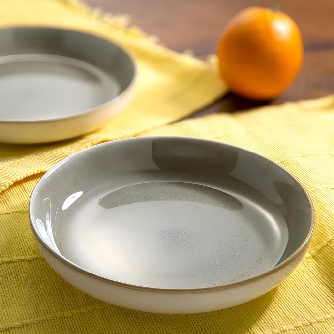 Sango Resona Moss Green Stoneware Bowls (Set of 4) – Durable Stoneware with Reactive Glaze Finish, Microwave & Dishwasher Safe, Perfect for Everyday Dining & Entertainment