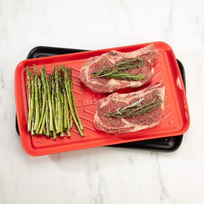 Cuisinart Grilling Prep and Serving Tray, Dishwasher-Safe, 2-Pc Nesting Set | 17-in x 10.5-in food tray set for prepping and serving, shatter-resistant melamine design fits 6 burgers, CPK-200
