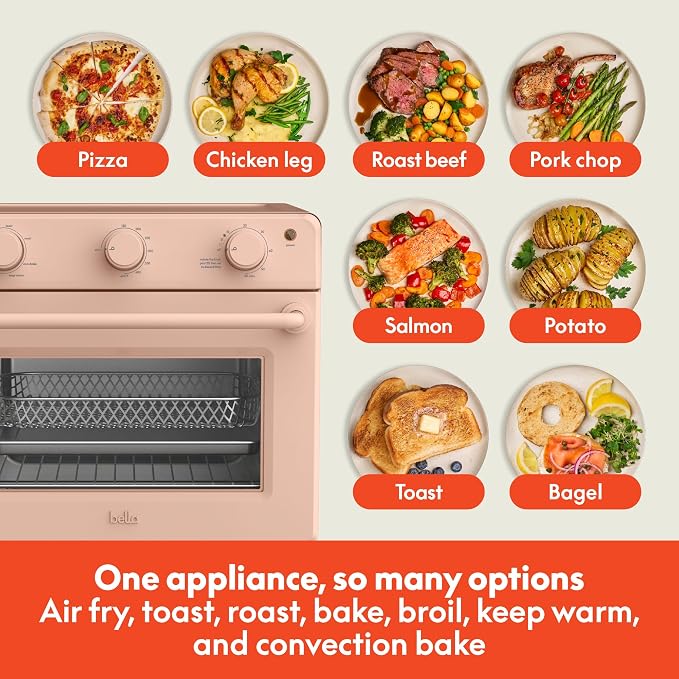 bella 6 Slice Toaster Oven With Air fryer, Blossom