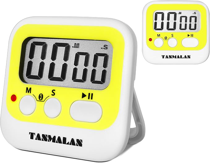 Easy to USE, Digital Timer Kitchen Timer, Magnetic Timer,Tanmalan (6.0-Yellow)