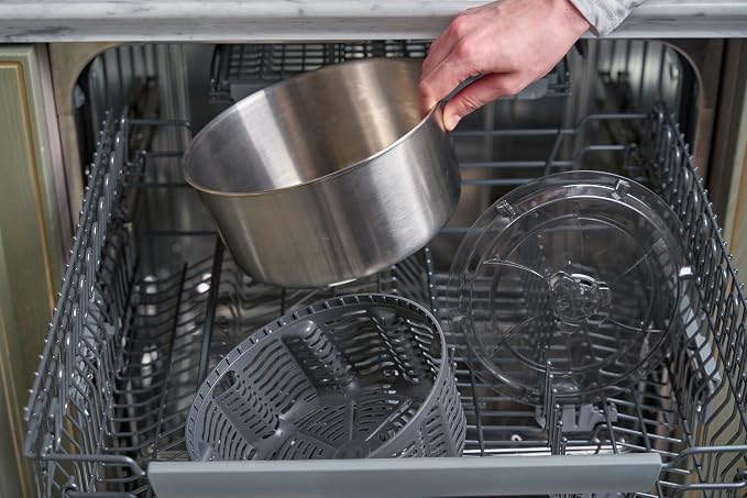 Zyliss Swift Dry Salad Spinner Stainless Steel Small, 3.5L, Non-Slip Base, Serving Bowl, AquaVent™ Technology, One Handed Pump, Brake System, Easy to Clean