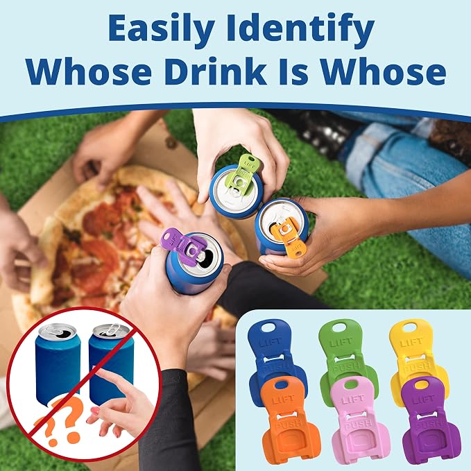 Complete Cover Easy Tab Opener New and Improved 36PK Beverage Barricade 2.0 by Avant Grub. Colorful Drink Can Protector Cap for Soda, Beer, Coke Shields From Bugs, Bees, Dust at the Party, BBQ, Beach
