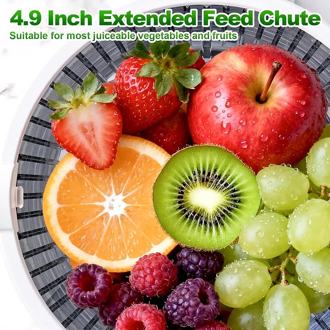 COFUN Masticating Juicer Attachment for Kitchen Aid Stand Mixer | Cold Press Juice, Extractor with 4.9 Inch Wide Feed Chute and 2 * 1L Cups for Fruits Vegetables Celery Carrot Home Kitchen