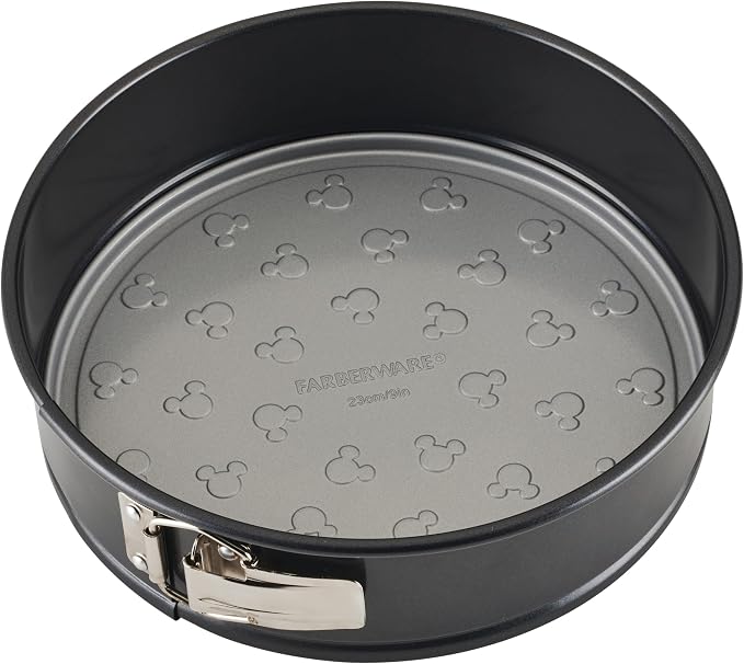 Farberware Disney Bake with Mickey Mouse Nonstick Springform Baking Pan/Nonstick Springform Cake Pan/Nonstick Cheesecake Pan, Round, 9 Inch Non Stick Bakeware Pan - Black