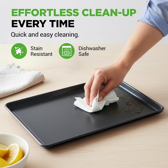 NutriChef 8 Piece Nonstick Bakeware Set | Carbon Steel Baking Pans for Oven | Includes Sheet Pan, Muffin, Loaf, Round and Square Cake Pan | Dishwasher Safe, Stackable Design Oven Safe up to 446°F