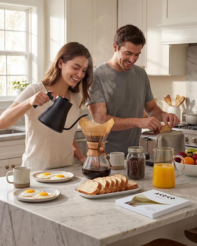 AGOGO Pour Over Coffee Maker Set, 34oz Classic Style, 50 Paper Filters | Barista kit for home kitchen, Cafe, Camping & Office; 20oz-40oz Classic, Slim, Diamond styles; Includes brush & towel.