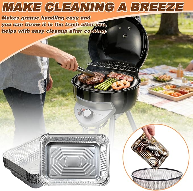 25302145 Foil Grease Tray Replacement Parts for Charbroil Bistro Pro 25302146 25302161 Electric Grill Parts, Aluminum Disposable Drip Pan Liners for Charbroil Bistro Pro Gas Grills, 20 Packs