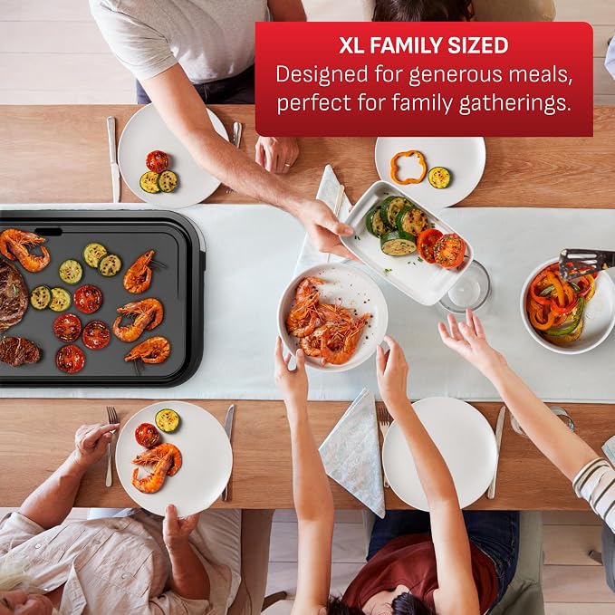 T-fal XL Electric Griddle with Adjustable Temperature and Non-Stick | 1500W power, 5 temperature settings, Even heat distribution, Minimal oil needed, Versatile for breakfast and dinner