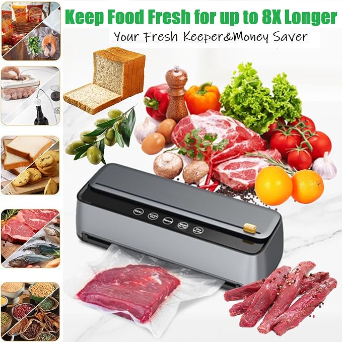 Vacuum Sealer Bags for Food - 200 Pack 6"x10" Precut | Commercial Grade BPA-Free | 6X Freshness | Airtight Storage | Fits All Clamp Machines | For Food Saver, Freezer & Sous Vide