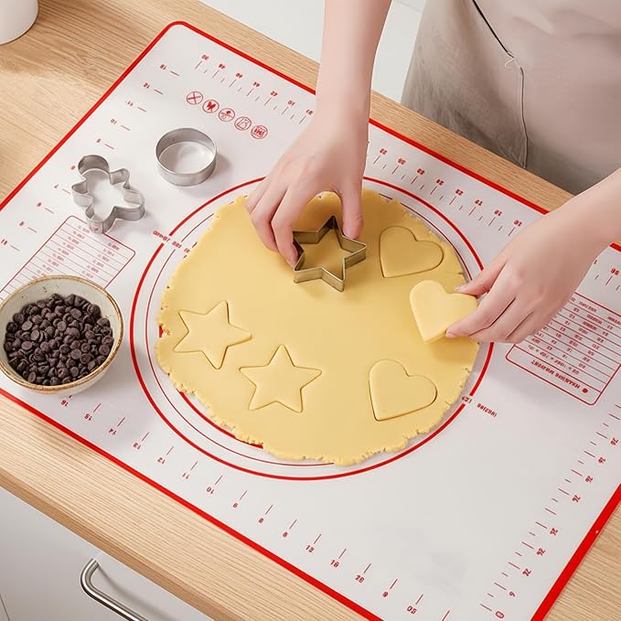 Extra Large Silicone Baking Mat for Rolling Dough (24" x 16") - Non-Stick Pastry Mat with Measurements - Heat Resistant & Non-Slip Kitchen Counter Protector for Fondant, Pie Crust & Pizza