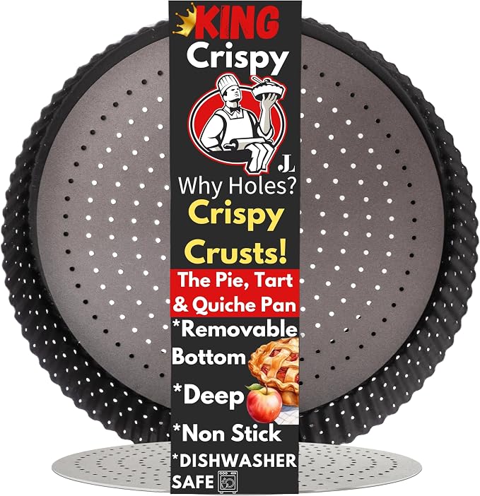 Why Holes For Crispy Crusts King Crispy's Deep Pie, Tart & Quiche Pan 9"x2"