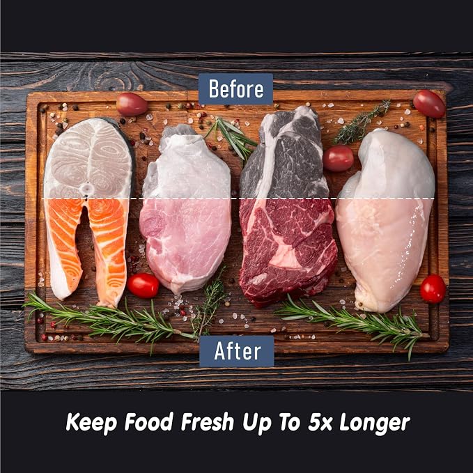 Vacuum Sealer Bags, 8" x 50' Rolls 2 pack for Food Storage Saver, Commercial Grade BPA Free Bag Rolls, Heavy Duty, Great for vac storage, Meal Prep or Sous Vide