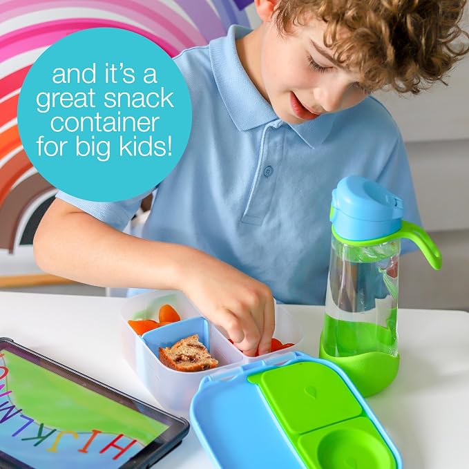 b.box Mini Lunch Box, Snack Containers for Kids, Lunch Box Kids, 4.25 Cup | Bento Box for Kids, Sanck Box, Lunch Containers, Leak Proof, Dishwasher Safe, BPA Free, PFAS Free, Ages 3+ — Lemon Twist