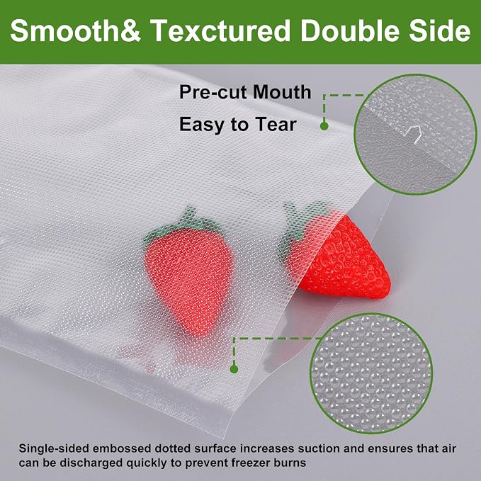 Vacuum Sealer Bags for Food Storage, 11" x 16" Vacuum Seal Bags, 100 Count | 3Mil Embossed BPA-Free Puncture-Resistant Bags, Universal Fit for Sous Vide, Meal Prep, Freezer Storage & Food Preservation