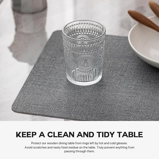 Baroyal Faux Leather Placemats Set of 8 Vinyl Washable Wipeable Table Mats for Kitchen Dining Table Heat Resistant Waterproof Modern Indoor/Outdoor Placemats Non-Slip Easy Clean Place Mats (Stargaze)