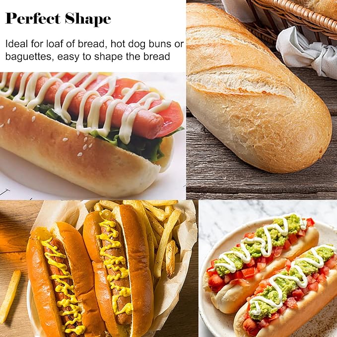 Silicone Bread Loaf Pan, Nonstick Baguette Bread Pan, 4-cavity | Food Grade Silicone Molds for Baking Hot Dog Buns Hoagie Rolls Sandwich, Sourdough Loaf Pan, Bread Pans for Homemade Bread