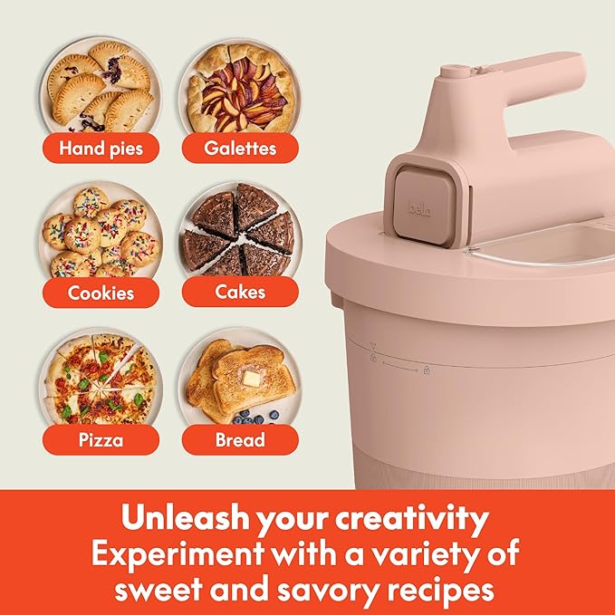 bella 3.5 Qt Hand & Stand Mixer, 2 in 1 Electric Mixer with Bowl, Blossom