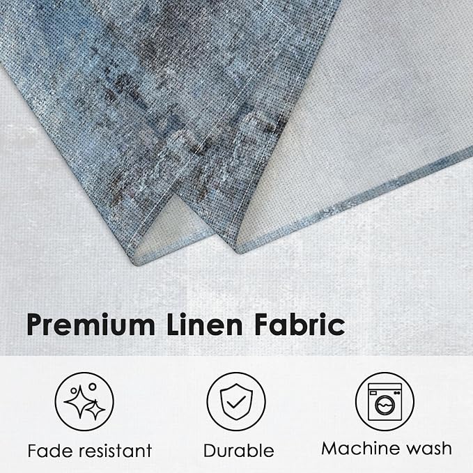 Emvency Farmhouse Placemats Set of 6, 12x18 Inch, Blue Vintage Navy | Farmhouse Modern Art Painting Table Mats for Outdoor Home Party Kitchen Dining Decoration