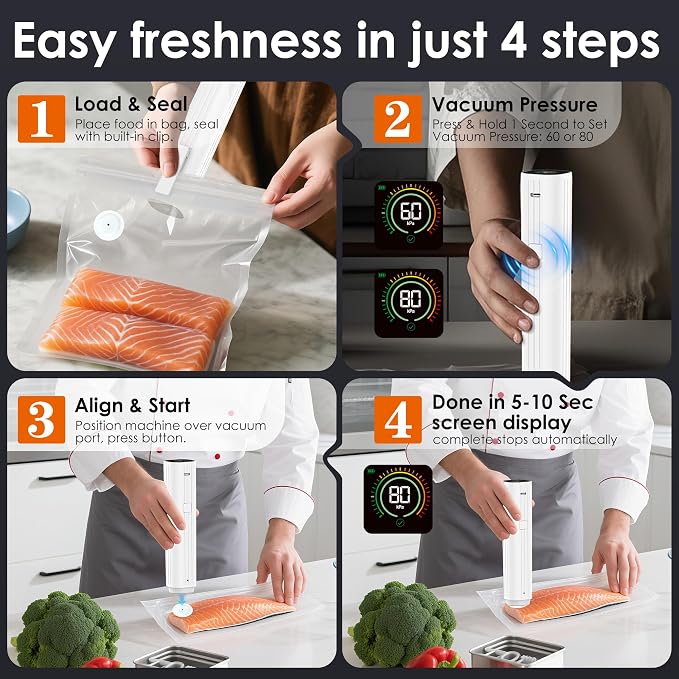 Vacuum Sealer Bags,Reusable Vacuum Sealer Bags,Can Withstand More Than 100 Washes,Medium Size (30 Bags)
