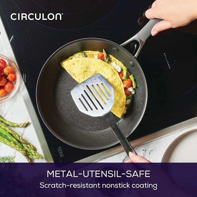Circulon A1 Series with ScratchDefense Nonstick Induction Frying Pan, 10-Inch, Fry Pan, Graphite