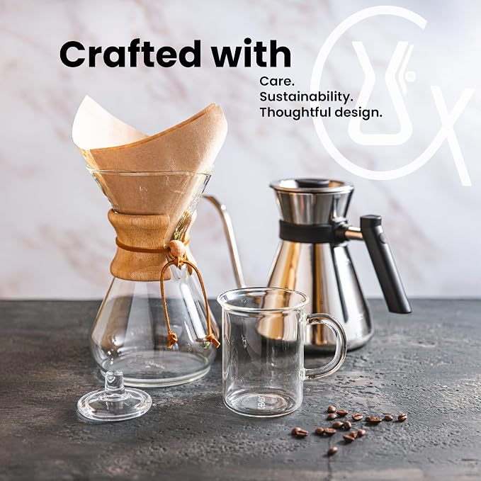 Chemex Bonded Filter - Natural Square - 100 Count (Pack of 2) - Exclusive Packaging