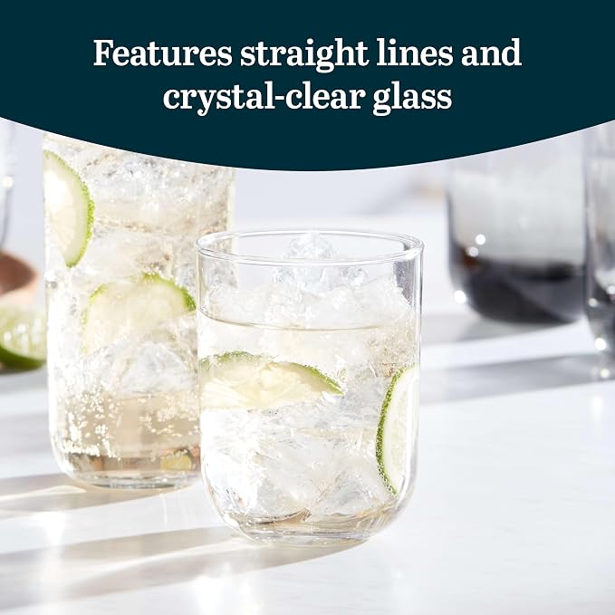 Libbey Polaris Rocks Glasses Set, Sophisticated Glassware Drinking Glasses Set of 8, Dishwasher Safe Glasses for Birthdays, Weddings, Anniversaries