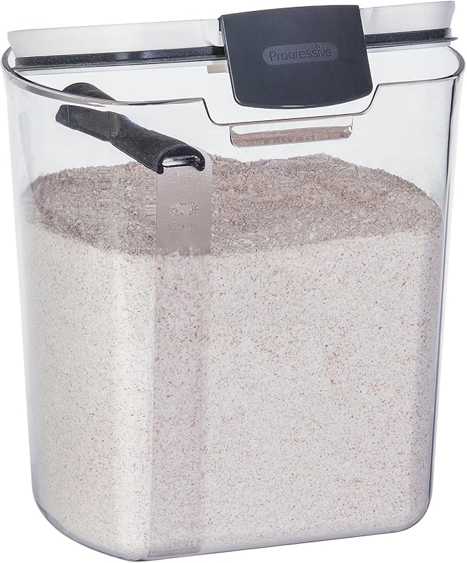 ProKeeper Flour Storage Container, 4-Quart Capacity, Includes Leveling Bar for Mess-Free Measuring | Includes Leveling Bar for Mess-Free Measuring, BPA-Free and Dishwasher Safe