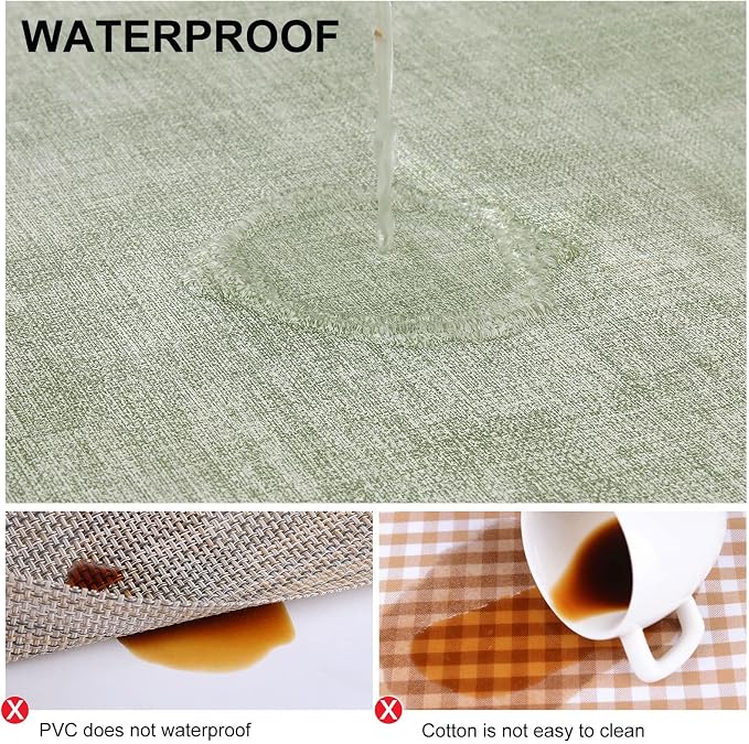 Faux Leather Heat Resistant Placemats 8 Packs, Waterproof Wipeable Dining PU Place Mats for Indoor & Outdoor, Easy to Clean, Light Green