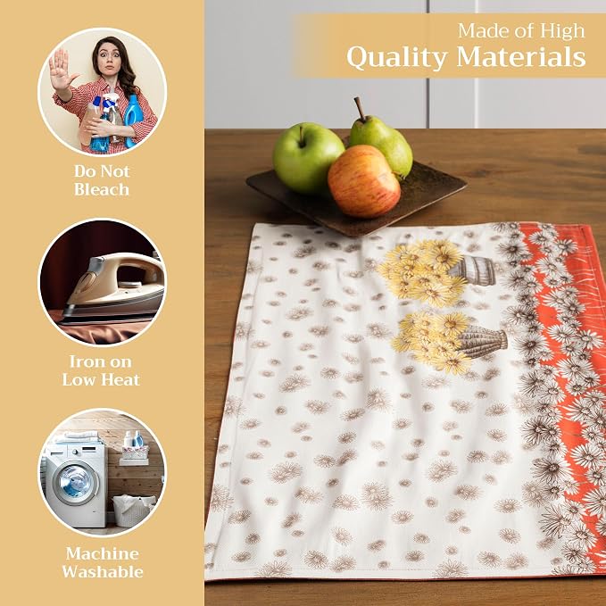 Maison d' Hermine Placemats Set of 4 Reusable 100% Cotton (13"x19") | Cloth Place Mats Washable Table Mats for Kitchen Dining Party Wedding Hotel Home Thanksgiving Christmas - Bagatelle