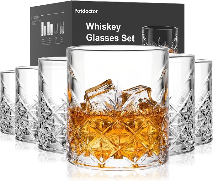Whiskey Glasses Lead-Free Old Fashioned Glass Rocks Set of 6 11.5oz | classic Rocks Glass,Perfect for bourbon,scotch and cocktails,an excellent gift choice