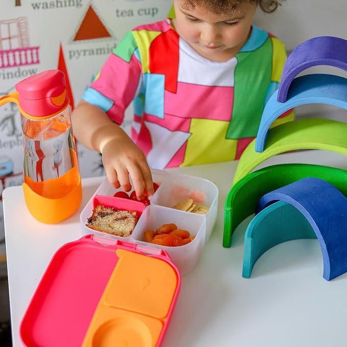 b.box Mini Lunch Box, Snack Containers for Kids, Lunch Box Kids, 4.25 Cup | Bento Box for Kids, Sanck Box, Lunch Containers, Leak Proof, Dishwasher Safe, BPA Free, PFAS Free, Ages 3+ — Strawberry Shake
