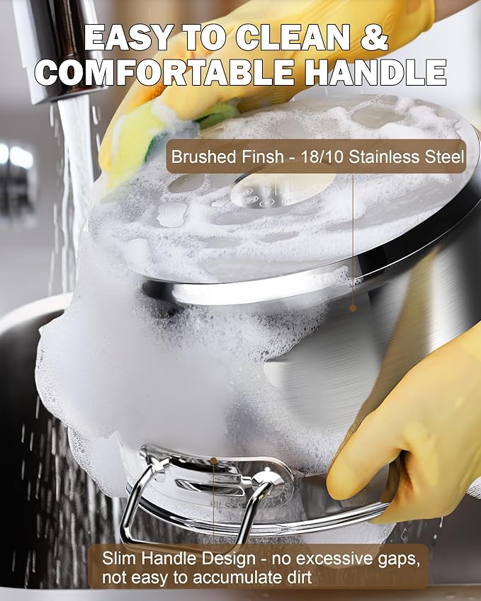 Cooks Standard Professional 11 Quart Stainless Steel Stock Pot with Lid | Large Cooking Pasta, Soup, Spaghetti, Oven Safe, Dishwasher Safe, Cookware for Canning