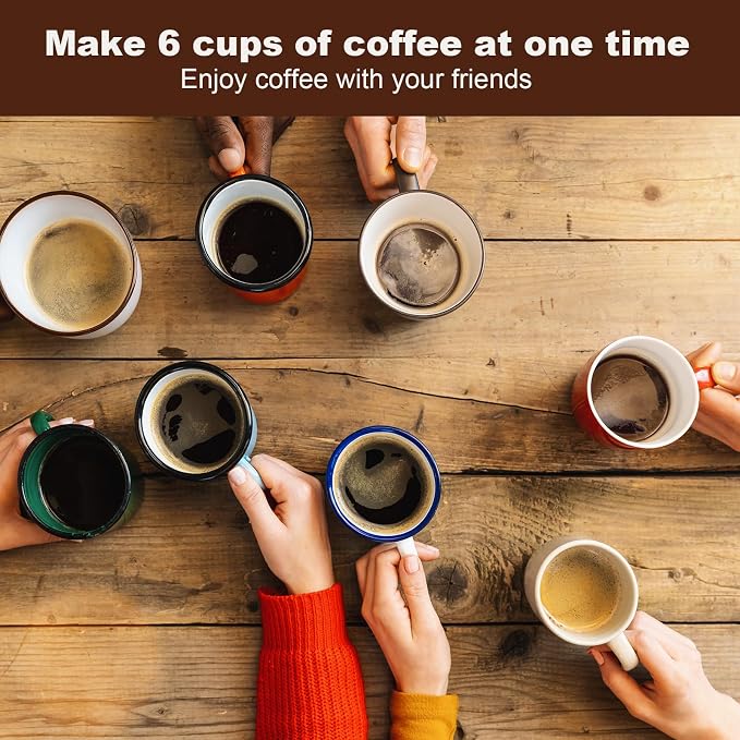 LAOION 6 Cup Manual Espresso Maker, Small Espresso Machines for Home | Cuban Coffee Maker with Detachable Base & Overheat Protection,Cafeteras Electricas Modernas Moka Pot,Greca Electrica De Cafe