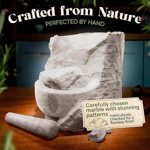 ChefSofi Marble 1.5 Cup-Capacity Mortar and Pestle Set