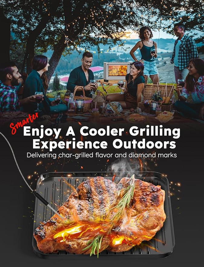 Nuwave Bravo XL Pro Air Fryer Toaster Oven w/Grill Combo, 2026 New System | Ultra-Fast Convection, 35% Crispier, 2X More Even, 142 Presets, 50-500F, Smarter Probe, PFAS Free, 30QT, Stainless Steel