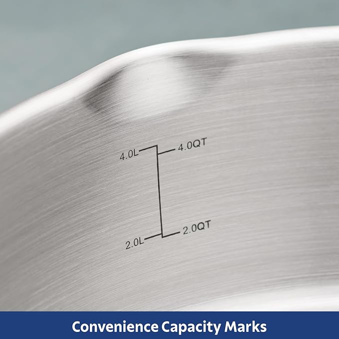 Tramontina Tempo Tri-Ply Base Stainless Steel 6-Qt Braiser Pan with Lid | Induction-Ready, Oven-Safe, Dishwasher-Safe