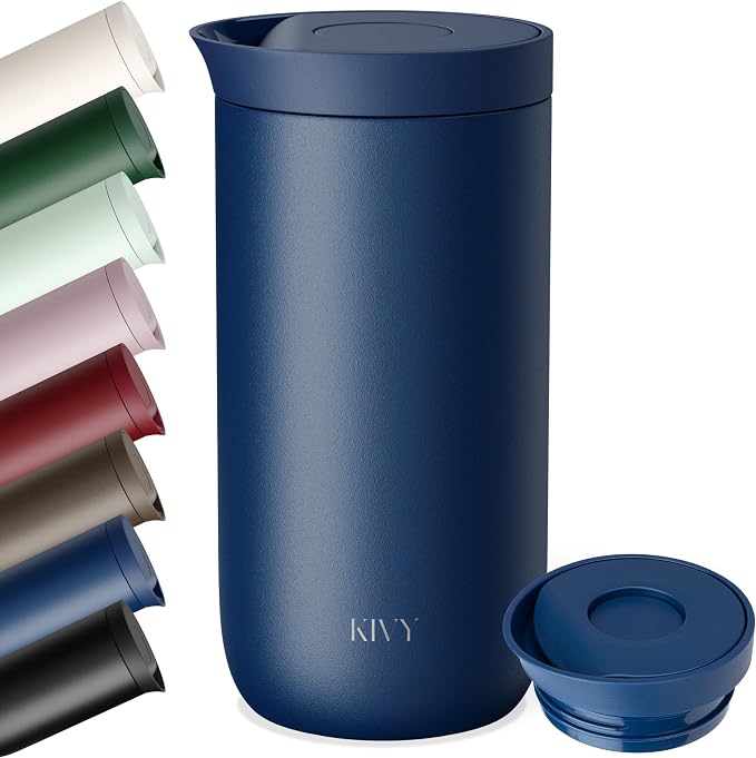 KIVY Travel Coffee Mug Tumbler [24h Cold | 6h Hot] Insulated Coffee Tumbler Stainless Steel - Leak Proof Coffee Travel Mug - 16oz Insulated cup to go for hot & cold drinks - Cups for Women & Men