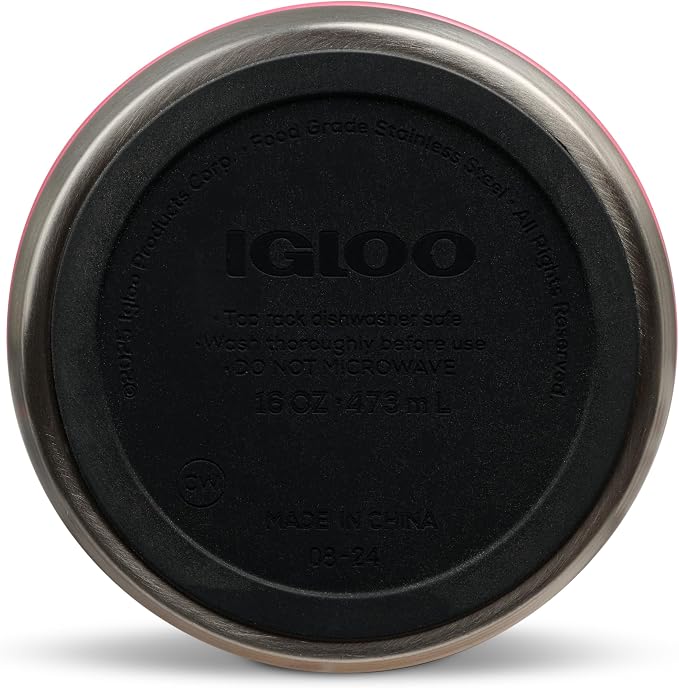 Igloo 16 oz Stainless Steel Tumbler | Flip 'n' Sip Bottle | Thrift Pink